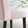 thumbnail image 4 of Side Dining Chair, Nailhead, Set of 2, Pink, Velvet, Modern Contemporary, Kitchen Room Cafe Bistro Restaurant Hospitality, 4 of 9