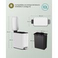thumbnail image 5 of SONGMICS Bote de Basura, Cubo de Baño Pequeño de 10 L con Tapa, Cubo de Inodoro con Pedal, para Espacios Pequeños, Marco de Acero, Blanco LTB561W10V1, 5 of 5