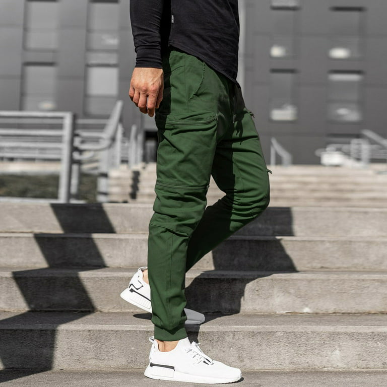 Aayomet Mens Pants Men's Track Pants,Slim Fit Sweatpants Joggers with  Zipper Pockets,Green L 