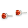 thumbnail image 2 of White Sterling Silver Earring Stud Women'S Glass 4 mm, 2 of 3