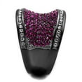 thumbnail image 3 of IP Light Black (IP Gun) Stainless Steel Ring with Top Grade Crystal in Amethyst for Women Amethyst Stone Color Style TK2606 Size 6, 3 of 3