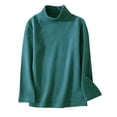 thumbnail image 2 of Cethrio Long Sleeve Tops for Girls, Warm Turtleneck Thermal Underwear for Kids Green Size 7-8T, 2 of 3