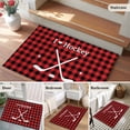 thumbnail image 4 of Area Rug 2x3ft, Hockey Sports Star Red Buffalo Plaid Washable Rugs for Living Room Bedroom, Black Check White Shadow Soft Non-slip Area Rugs Rectangle Floor Carpet for Dining Room, 4 of 9