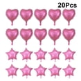 thumbnail image 3 of KAKOWELY 20 globos metálicos de aluminio con forma de corazón y estrella para decoración de cumpleaños, bodas y fiestas (rosa, 10 en forma de corazón + 10 en forma de estrella)., 3 of 4