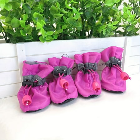 ZGAD 4pcs/set of dog paw protectors  waterproof dog boots with elastic buckles to protect pet PAWS and keep them dry  dog shoes for small dogs