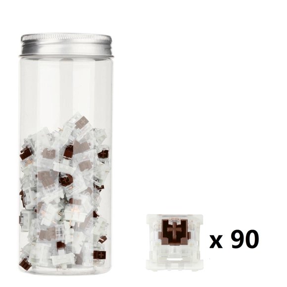 Interruptores de mecánicos de RGB LED SMD Interruptores mecánicos ligeros para juegos para entusiastas del mecánico Marrón a prueba de polvo 90 Yotijar interruptor de teclado