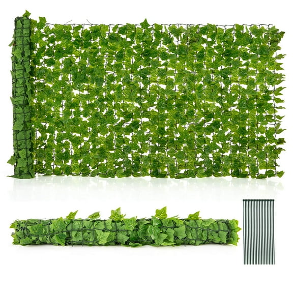 Costway 120" x 40" Artificial Ivy Privacy Fence Indoor Outdoor Green Leaves Wall Roll