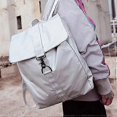 thumbnail image 3 of Multifunctional Backpack Black Pu Leather Recreation Bag With Straps And Metal Hooks 2 Different Sizes, 3 of 4