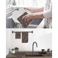 thumbnail image 5 of Brown Daisy Kitchen Dish Towels for Drying Dishes Set of 2, Modern Farmhouse Chrysanthemum Floral Waffle Weave Microfiber Hand Tea Bathroom Towels Quick Dry & Absorbent Towel 12x12, 5 of 7