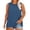 Blue, variant on Women's Plus Size Summer Sleeveless Circle Neck Tank Top Loose Fit Casual Trendy T Shirt Blouse