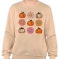 thumbnail image 2 of Fall Pumpkins and Flowers Sweatshirt Unisex Medium Sand, 2 of 5