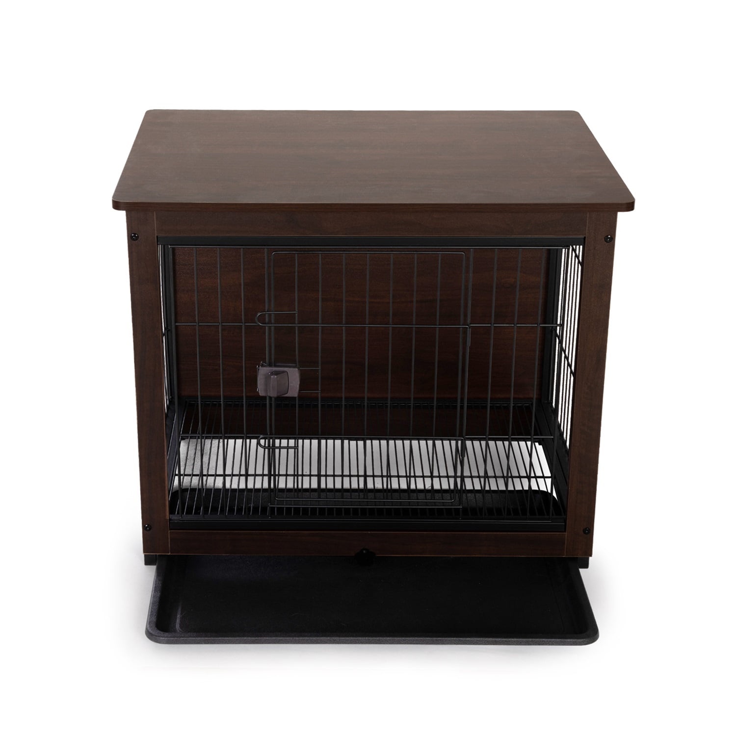 Pefilos 30" Dog Crates for Medium Dogs Furniture, Pet Cages for Small Animals Double-Doors, Indoor Wood Dog Kennel, Dog House, Brown M Pefilos 30" Dog Crates for Medium Dogs Furniture, Pet Cages for Small Animals Double-Doors, Indoor Wood Dog Kennel, Dog House, Brown M