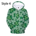 thumbnail image 3 of Sudadera con capucha y estampado de trébol de cuatro hojas para mujer y hombre, ropa con estampado 3D, para otoño e invierno, popular, para el día de San Patricio, 3 of 5