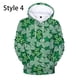 thumbnail image 3 of Sudadera con capucha y estampado de trébol de cuatro hojas para mujer y hombre, ropa con estampado 3D, para otoño e invierno, popular, para el día de San Patricio, 3 of 5