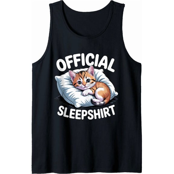 Official Sleepshirt Orange Tabby Cat Pajama Mom Sleepwear Tank Top Size S-3XL