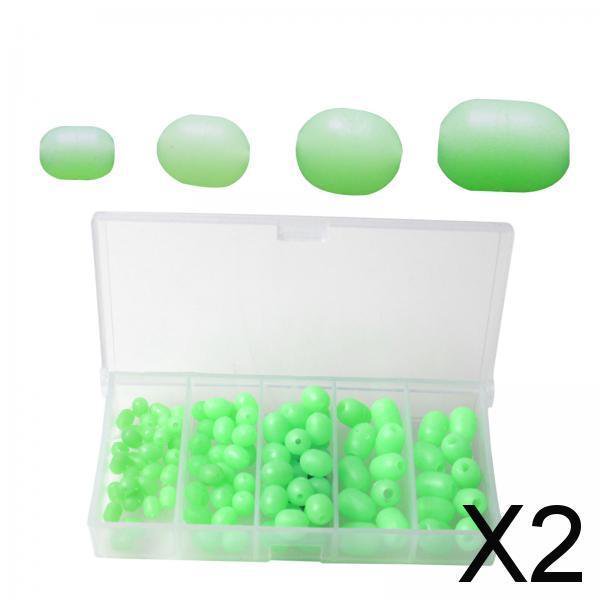 2x100 Uds Cuentas Luminosas De Pesca Herramientas Señuelos De Pesca Cuentas Redondas Flotantes Para Lago 2 piezas