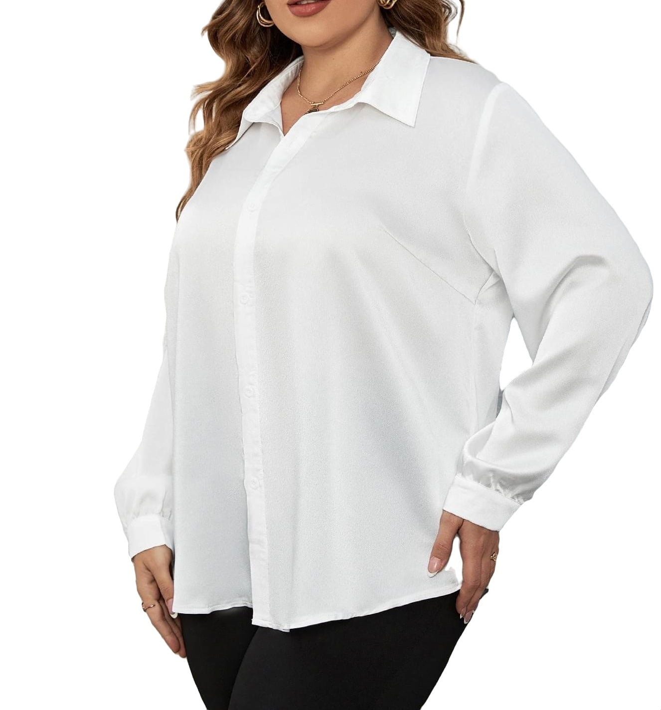 women's white shirt plus size