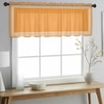 thumbnail image 2 of Orange Greek Key Valance Curtains for Kitchen/Living Room/Bathroom/Bedroom Window, Rod Pocket Small Topper Half Short Window Curtains Voile Sheer Scarf, White Greece Ancient Farmhouse Geo 60"x18", 2 of 8