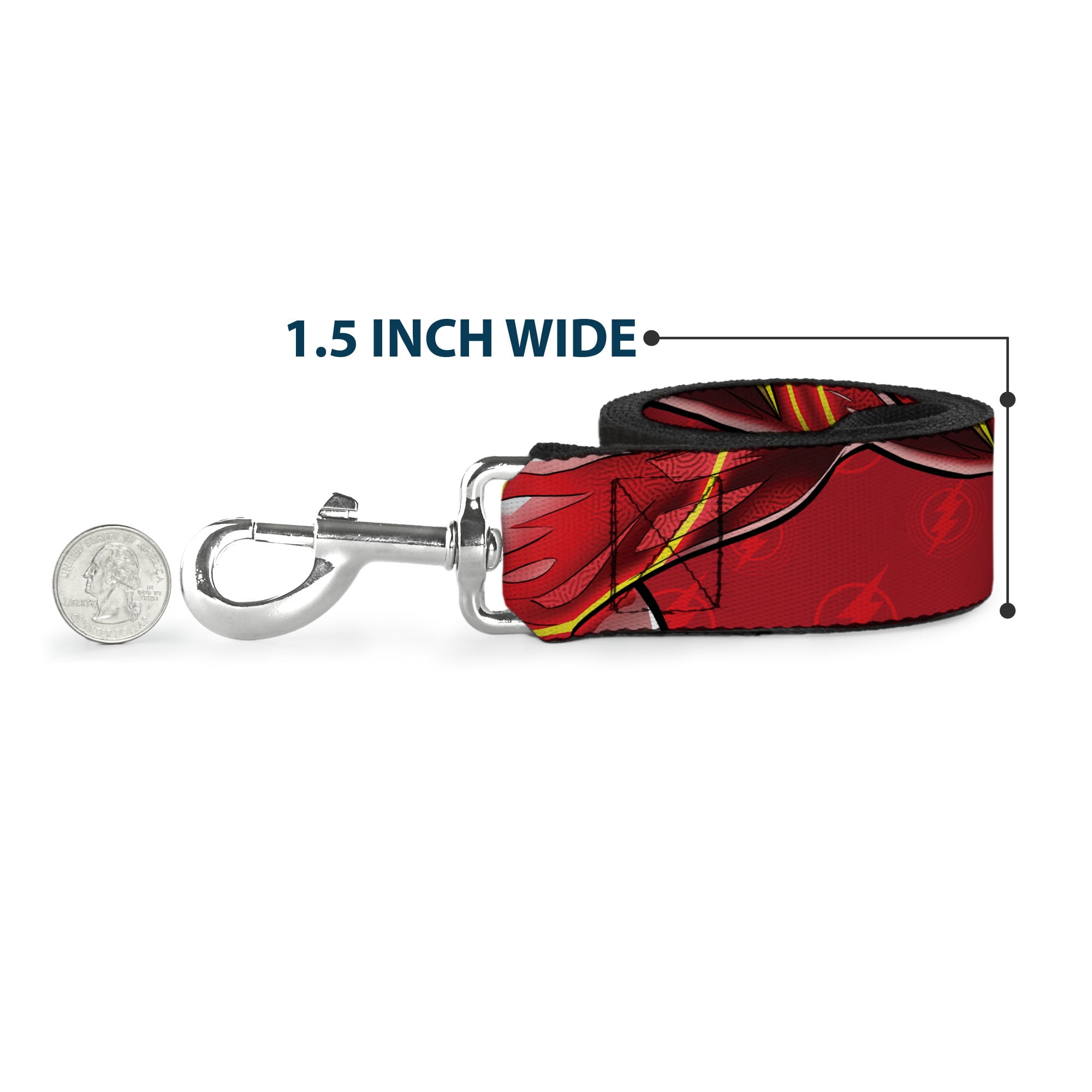 DC Comics Pet Leash, Dog Leash, The Flash 2023 Pose Close Ups Reds, 6 Feet Long 1.0 Inch Wide