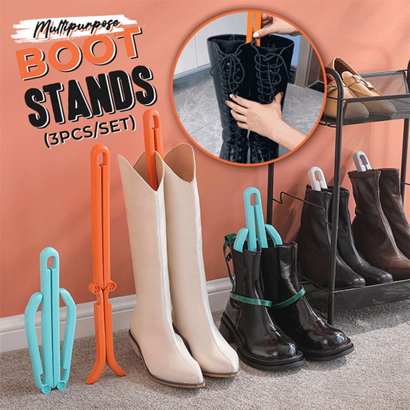 Multifunction Plastic Knee High Shoes Long Thigh Boot Support Stand Hanger Holder Multi-size Thicken Short Tall Boot Shaper Tree Inserts for Women Lady Girls 8 height, Black 