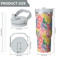 thumbnail image 4 of Modern 30oz Handheld Travel Tumbler with Handle – Double Wall Stainless Steel Insulated Cup, Flip Straw Lid, Leak-Proof & BPA-Free for Hot and Cold Drinks – Durable Coffee & Juice Mug White, 4 of 7