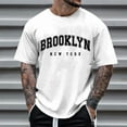 thumbnail image 2 of Huesdet T-Shirts Graphiques pour Hommes Manches Courtes Col Rond Décontracté Texturé Chandail (Blanc, G), 2 of 6