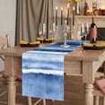 thumbnail image 2 of Table Runners 72 Inches Long Dress Scarves, Blue Stripes Farmhouse Kitchen Table Runner, Coffee Tablerunners, Watercolor Retro Ombre Abstract Tie Dye Art 14x72 Inch, 2 of 9