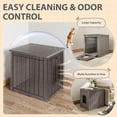 thumbnail image 2 of Cat Litter Box Enclosure, Hidden Litter Box with Openable Front Door, Outdoor Cat House Weatherproof, Side Table, Easy to Clean and Assembly, Dark Gray, 2 of 6