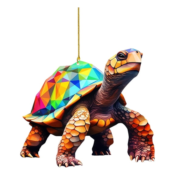 sruoe Shatterproof Christmas Ornaments Christmas Tree Hanging Acrylic Turtle Pendant for Xmas Party Holiday Wedding Decoration
