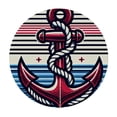 thumbnail image 2 of GOSMITH Summer Coastal Nautical Theme Red Anchor Sailboat Compass Waves Decorative Tablecloths Round Table Cover White, 2 of 7