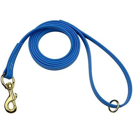 biothane waterproof all weather dog leash with solid brass hardware - light blue - 5/8  x 3