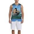 thumbnail image 4 of Easygdp Two Brave Cats Are Floating On The Sea Iceberg Men's Mesh Basketball Jersey Quick Drying Sleeveless Shirts Fitted Muscle Tank Tops Sport Round Neck T-Shirt - 3X-Large, 4 of 9