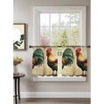 thumbnail image 2 of Farmhouse Rooster Sheer Curtains 2 Panels Set Vintage Rustic Country Chicken Lihgt Filtering Rod Pocket Voile Drape, Semi Sheer Window Curtains for Bedroom Living Room, 52"x45", 2 of 5