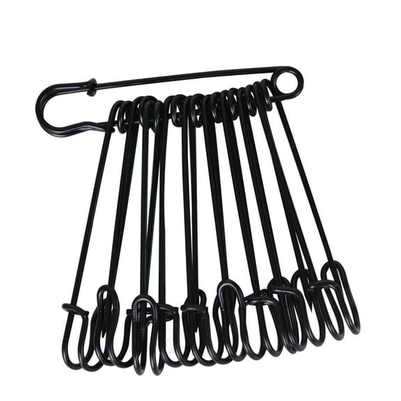 Bleiou 50 Pcs Safety Pins Heavy Duty Large Safety Pins Steel (Black)