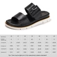 thumbnail image 2 of Sandalias de plataforma para mujeres Slip de punta abierta en toboganadas Hebilla baja (40) Negro, 2 of 9