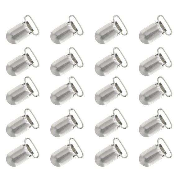 LEORX 20pcs Clips for Suspenders in Silver for Craft Applications and Baby Care