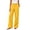 Yellow, variant on Womens Elastic Waist Wide Leg Pants with Pockets Solid Color Loose Casual Office Commute Trouses S
