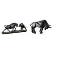 thumbnail image 1 of Figura de toro de resina moderna, estatua de oso y toro Feng Shui, escultura abstracta de y ganado, obra de arte coleccionable para escritorio, e, 1 of 8