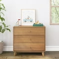 thumbnail image 2 of Max & Lily Solid Wood 3 Drawer Dresser, Pecan, 2 of 7