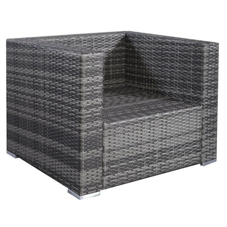 patio 6pcs costway rattan cushion couch sofa covers grey furniture