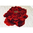 thumbnail image 5 of Flowers 6 Ft Round Throw Accent Area Rugs Floral Rose Flower Shaped Rug Modern for Girls Bedroom Floor Living Room Carpet 302 Red, 5 of 8