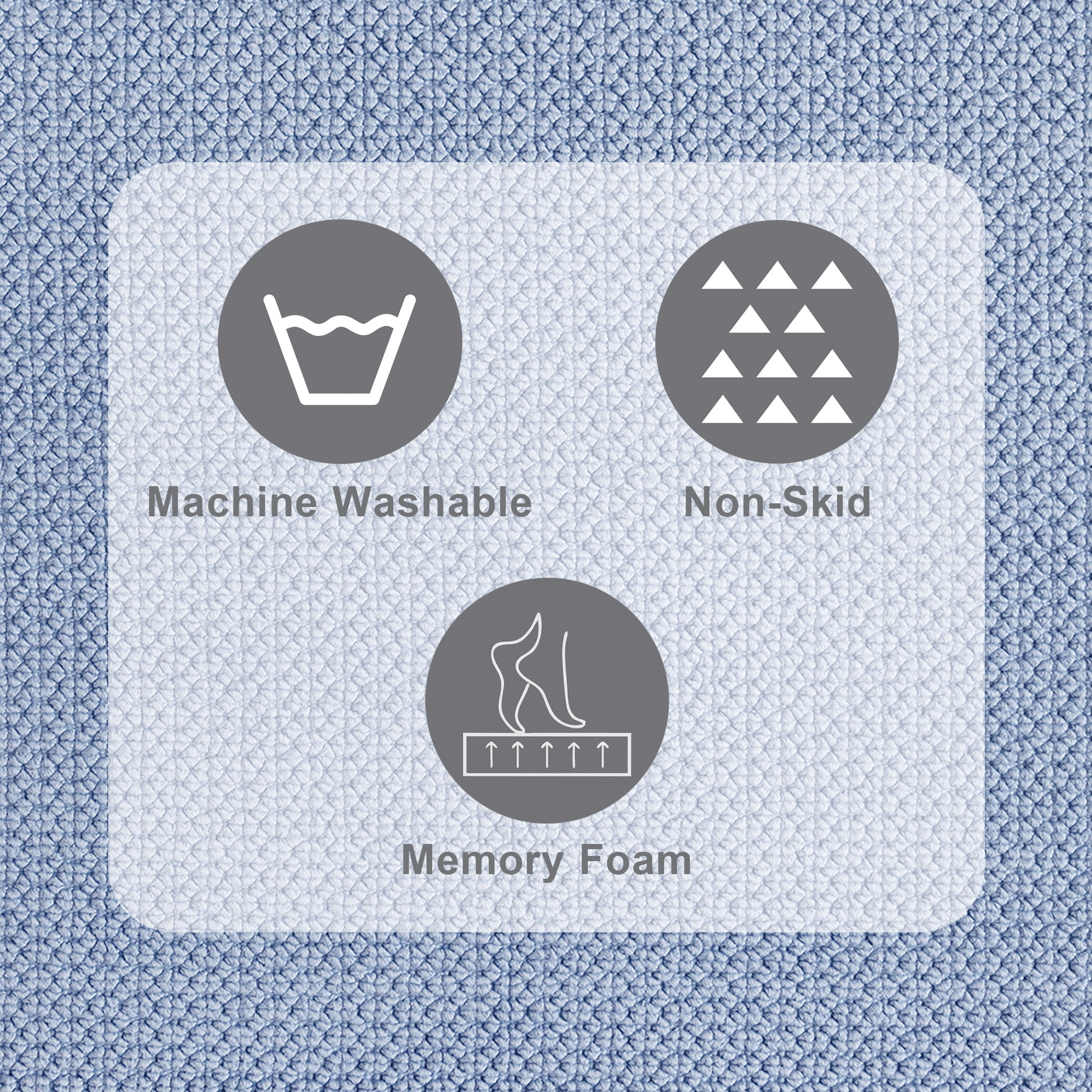 Better Homes & Gardens Signature Soft Cotton Memory Foam Bath Rug, Blue Silver, 20" x 34"