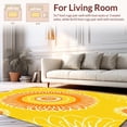 thumbnail image 2 of ODIKA 4'x6' Machine Washable Non-Slip Area Rug, Radiant Spiral Bloom Motif with Whimsical Petal Layers and Central Mosaic Disc High Traffic Rug, Yellow, 241377, 2 of 7
