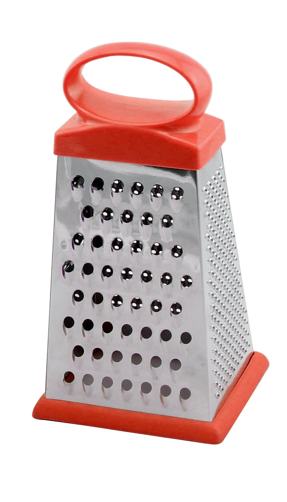The Kitchen Sense Red Cheese Grater, Shredder, and Slicer 9 Inch, 4 side