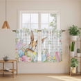 thumbnail image 2 of Easter Kitchen Curtains 54 Inch Length, Spring Rabbit Eggs Blooms Flowers Leaf Grey Plaid Tiers Curtains for Bathroom Bedroom Cafe, Light Filtering Small Window Treatment Drapes 2 Panels 42"Wx54"L, 2 of 8