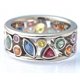 thumbnail image 3 of Exquisito patrón geométrico, anillo multicolor de diamante hueco, joyería de circón simple para mujer, talla 7, 3 of 3