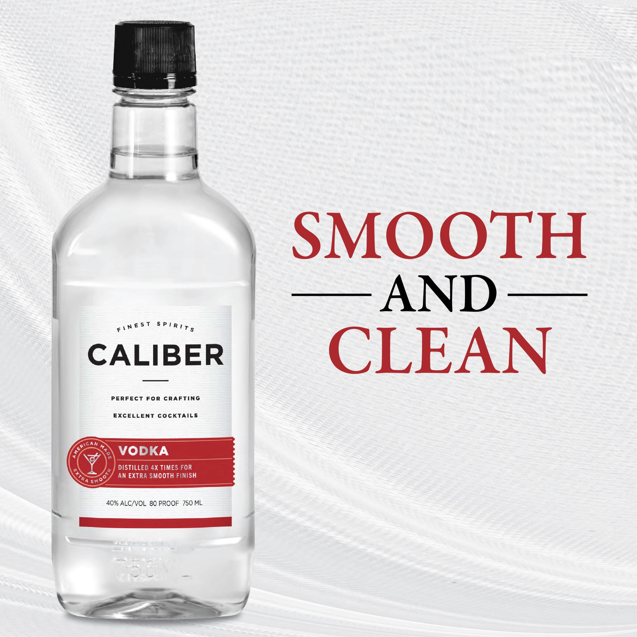 Caliber Vodka, 750ml Traveler Bottle of Vodka, 80 Proof