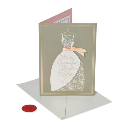 American Greetings Premier Wedding Dress Bridal Shower Greeting Card with (The Best Wedding Cards)