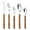 Khaki, variant on Stainless Steel 5-Piece Western Cutlery Set with Studded Clip Handle, Includes Knife, fork, Spoon for Steak and Dessert, Easy to Clean, Durable for Home Dining and Kitchen Use