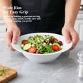 thumbnail image 7 of Soup and Pasta Bowls Set of 4, White Porcelain Wide Rim Salad Plates 27oz Large Round Deep Plate 9 inch Ceramic Serving Bowl for Entree Dinner Noodle Kitchen Entertaining, Microwave & Dishwasher Safe, 7 of 7